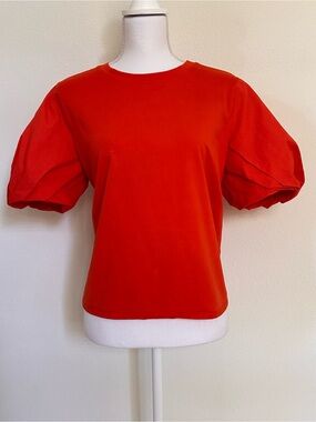 MILLY Puffed Sleeve Top Size Large